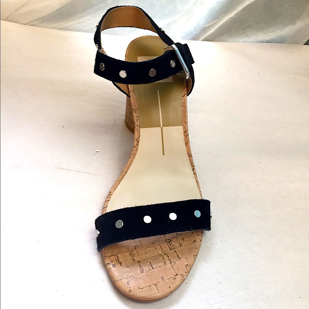 Dolce Vita Black Suede/Gold Rivet Strappy Sandals